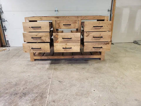 Custom Single Sink Bathroom Vanity – Handcrafted White Pine Rustic Cabinet | Made in USA | Model #1041 Limitless Woodworking  item