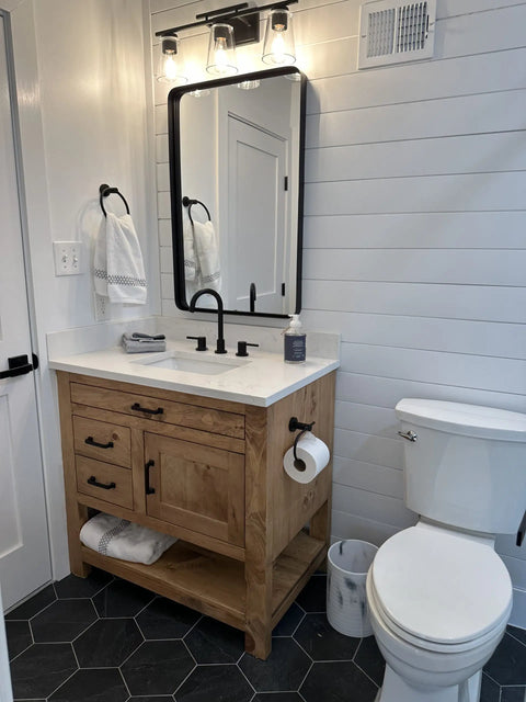 Custom Single Sink Bathroom Vanity – Handcrafted White Pine Wood Cabinet | Made in USA | Model #1044 Limitless Woodworking  item