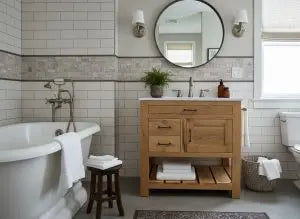 Custom Single Sink Bathroom Vanity – Handcrafted White Pine Wood Cabinet | Made in USA | Model #1044 Limitless Woodworking  item