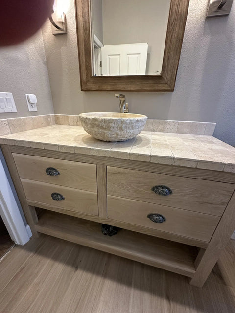 Custom Single Sink Bathroom Vanity – Handcrafted Wood Cabinet With Drawers | Made in USA | Model #1037 Limitless Woodworking  item