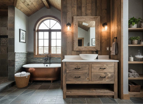 Custom Single Sink Bathroom Vanity – Handcrafted Wood Cabinet With Drawers | Made in USA | Model #1037 Limitless Woodworking  item