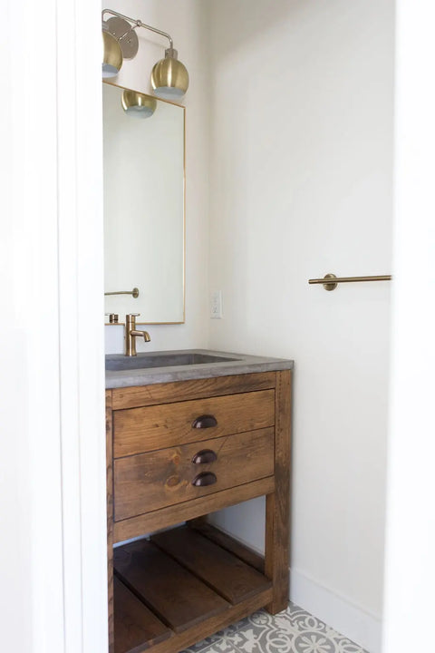 Custom Single Sink Bathroom Vanity – Handmade White Pine Cabinet | Made in USA | Model #1026 Limitless Woodworking  item