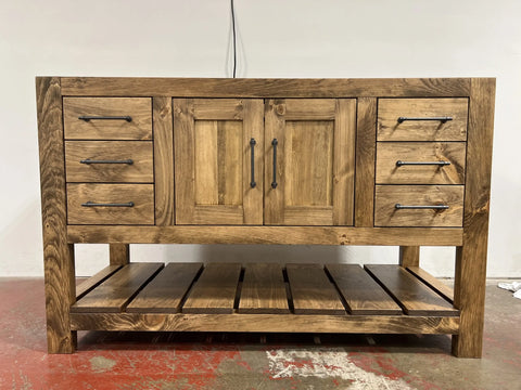Custom Single Sink Bathroom Vanity – Handmade Wood Cabinet with Storage Drawers | Made in USA | Model #1058 Limitless Woodworking  item