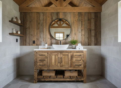 Custom Single Sink Bathroom Vanity – Handmade Wood Cabinet with Storage Drawers | Made in USA | Model #1058 Limitless Woodworking  item