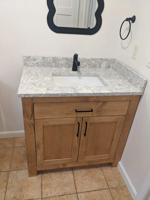 Custom Single Sink Bathroom Vanity – Northeastern White Pine Wood Cabinet | Made in USA | MODEL 1100 Limitless Woodworking  item