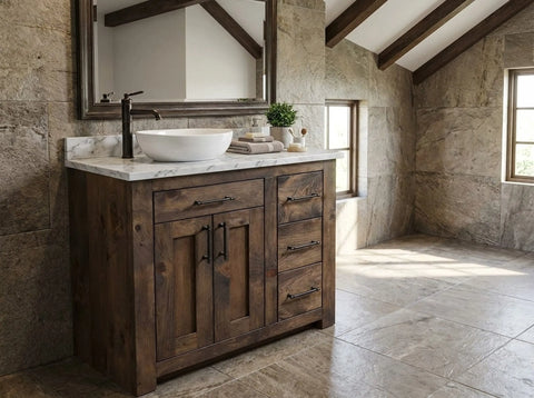 Custom Single Sink Bathroom Vanity – Northeastern White Pine Wood – Handmade in USA f| Model #1046 Limitless Woodworking  item