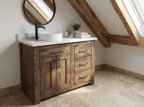 Custom Single Sink Bathroom Vanity – Northeastern White Pine Wood – Handmade in USA f| Model #1046 Limitless Woodworking  item