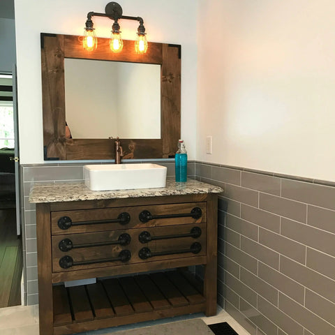 Custom Single Sink Bathroom Vanity – Northeastern White Pine Wood – Made in USA | MODEL 1106 Limitless Woodworking  item