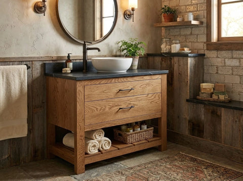Custom Single Sink Bathroom Vanity – Northeastern White Pine Wood – Made in USA | MODEL 1106 Limitless Woodworking  item