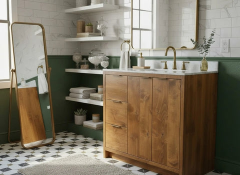 Custom Single Sink Bathroom Vanity – Shaker Style Cabinetry – Handcrafted Wood Vanity | Made in USA | Model #1131 Limitless Woodworking  item