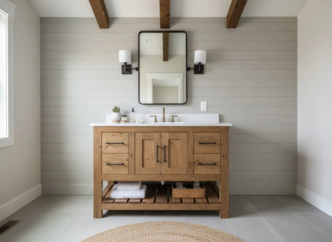 Custom Single Sink Bathroom Vanity – Shaker Style Wood Cabinet With Storage | Made in USA | Model #1039 Limitless Woodworking  item