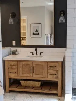 Custom Single Sink Bathroom Vanity – Shaker Style Wood Cabinet With Storage | Made in USA | Model #1039 Limitless Woodworking  item