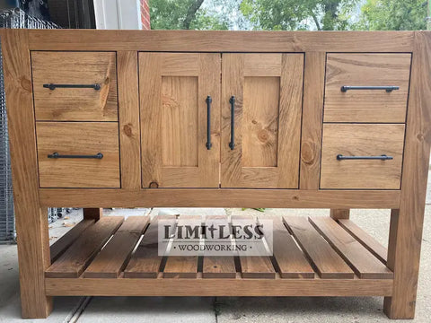 Custom Single Sink Bathroom Vanity – Shaker Style Wood Cabinet With Storage | Made in USA | Model #1039 Limitless Woodworking  item