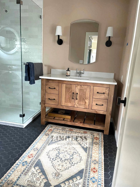 Custom Single Sink Bathroom Vanity – Shaker Style Wood Cabinet With Storage | Made in USA | Model #1039 Limitless Woodworking  item