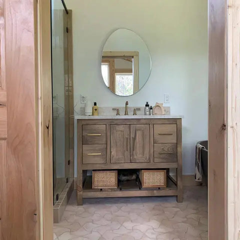 Custom Single Sink Bathroom Vanity – Shaker Style Wood Cabinet With Storage | Made in USA | Model #1039 Limitless Woodworking  item