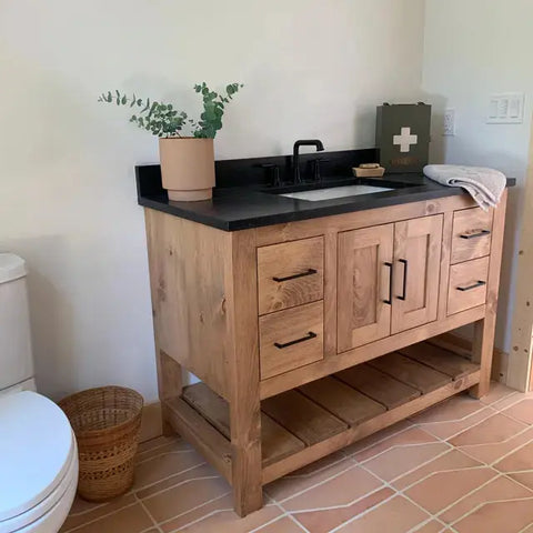 Custom Single Sink Bathroom Vanity – Shaker Style Wood Cabinet With Storage | Made in USA | Model #1039 Limitless Woodworking  item