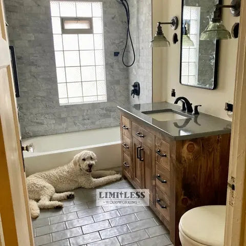 Custom Single Sink Bathroom Vanity – Shaker Style Wood Cabinet | Made in USA | Model #1063 Limitless Woodworking  item