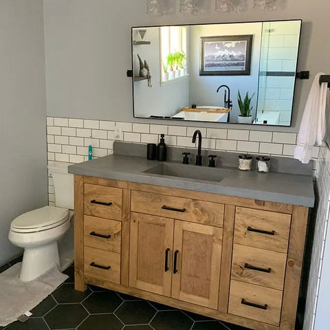 Custom Single Sink Bathroom Vanity – Shaker Style Wood Cabinet | Made in USA | Model #1063 Limitless Woodworking  item