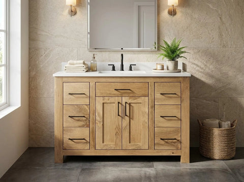 Custom Single Sink Bathroom Vanity – Shaker Style Wood Cabinet | Made in USA | Model #1063 Limitless Woodworking  item
