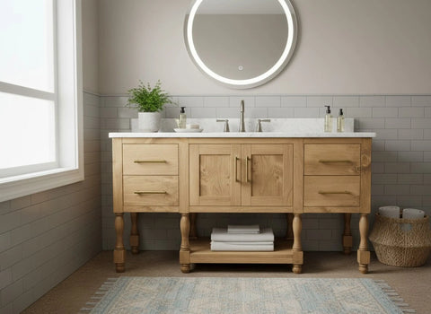 Custom Single Sink Bathroom Vanity – Solid Wood Storage Cabinet | Made in USA | Model #1117 Limitless Woodworking  item