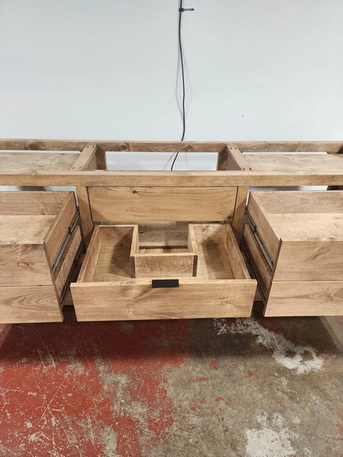 Custom Single Sink Bathroom Vanity – White Pine Wood Cabinet | Made in USA | Model #1083 Limitless Woodworking  item
