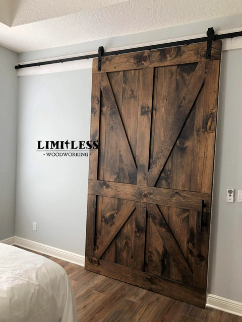 Custom Solid Pine Barn Door – Handcrafted in Indiana USA | Model #1032 Limitless Woodworking  item