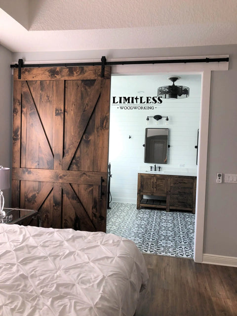 Custom Solid Pine Barn Door – Handcrafted in Indiana USA | Model #1032 Limitless Woodworking  item