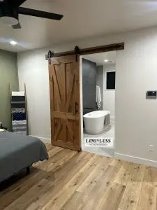 Custom Solid Pine Barn Door – Handcrafted in Indiana USA | Model #1032 Limitless Woodworking  item