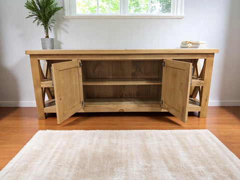 Custom Solid Wood Media Center – X-Side Design – Limitless Woodworking | Made in USA | Model #1130 Limitless Woodworking  item