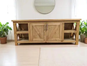Custom Solid Wood Media Center – X-Side Design – Limitless Woodworking | Made in USA | Model #1130 Limitless Woodworking  item