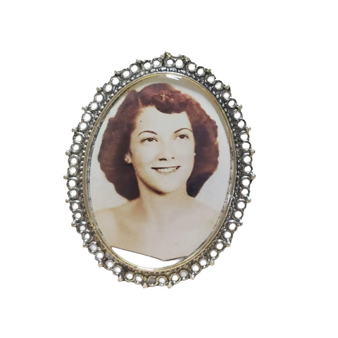 Custom Vintage Victorian Photo Brooch 2.5x3 Inch – Personalized Heirloom Pin | Made in USA Handcrafted Keepsake Michelle Marie Boutique  Brooch