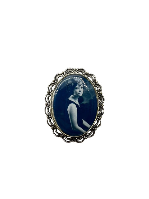 Custom Vintage Victorian Photo Brooch 2.5x3 Inch – Personalized Heirloom Pin | Made in USA Handcrafted Keepsake Michelle Marie Boutique  Brooch