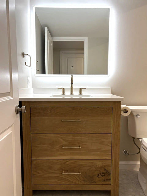 Custom Wooden Single Sink Bathroom Vanity – Handmade White Pine – Limitless Woodworking | Made in USA | Model 1053 Limitless Woodworking  item