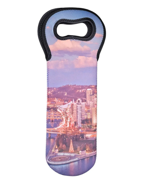 Customizable City Scene Wine Carrier Gift Bag Michelle Marie Boutique  Wine Carrier Bags