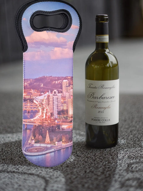 Customizable City Scene Wine Carrier Gift Bag Michelle Marie Boutique  Wine Carrier Bags