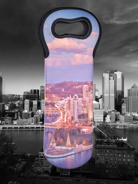 Customizable City Scene Wine Carrier Gift Bag Michelle Marie Boutique  Wine Carrier Bags
