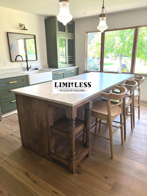Customizable Double Sided Kitchen Island | Made in USA | Model #1108 Limitless Woodworking  item