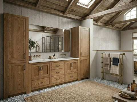 Customizable Double Sink Bathroom Vanity – Handcrafted White Pine Rustic Cabinet | Made in USA | Model #1019 Limitless Woodworking  item