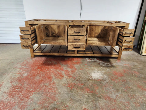 Customizable Double Sink Bathroom Vanity – Northeastern White Pine Wood – Made in USA | Model #1075 Limitless Woodworking  item