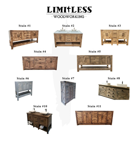 Customizable Double Sink Bathroom Vanity – Northeastern White Pine Wood – Made in USA | Model #1075 Limitless Woodworking  item