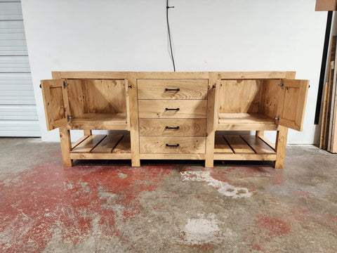 Customizable Double Sink Bathroom Vanity – Northeastern White Pine Wood | Made in USA | Model #1104 Limitless Woodworking  item