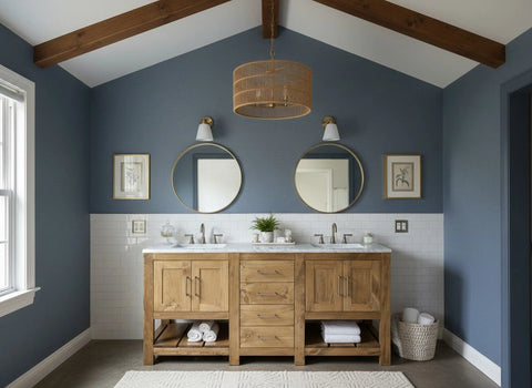 Customizable Double Sink Bathroom Vanity – Northeastern White Pine Wood | Made in USA | Model #1104 Limitless Woodworking  item