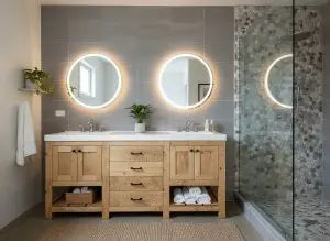 Customizable Double Sink Bathroom Vanity – Northeastern White Pine Wood | Made in USA | Model #1104 Limitless Woodworking  item