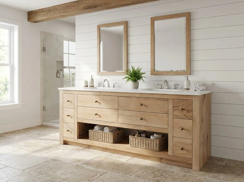 Customizable Double Sink Bathroom Vanity – Premium White Pine | Made in USA | Model #1021 Limitless Woodworking  item
