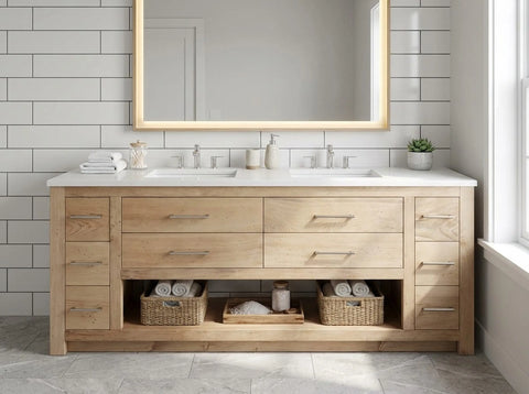 Customizable Double Sink Bathroom Vanity – Premium White Pine | Made in USA | Model #1021 Limitless Woodworking  item