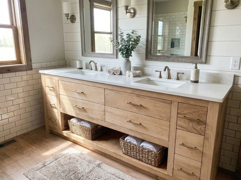 Customizable Double Sink Bathroom Vanity – Premium White Pine | Made in USA | Model #1021 Limitless Woodworking  item