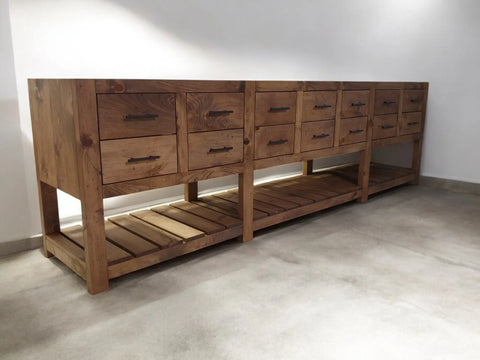 Customizable Double Sink Bathroom Vanity – Premium Wood Cabinet With Drawers | Made in USA | Model #1123 Limitless Woodworking  item