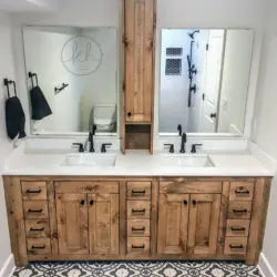 Customizable Double Sink Bathroom Vanity – Premium Wood Storage Cabinet | Made in USA | Model #1065 Limitless Woodworking  item