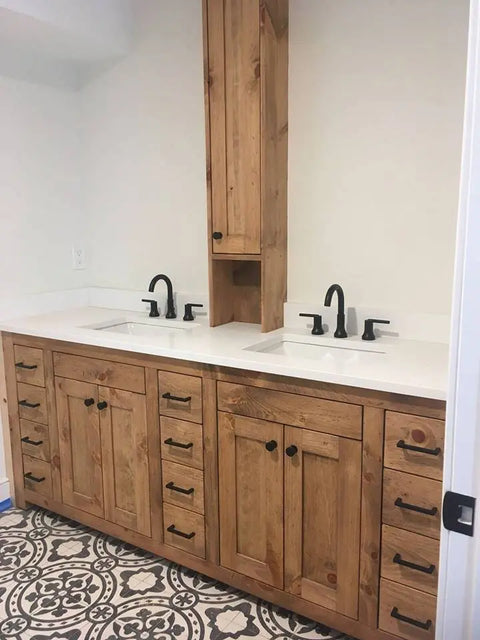 Customizable Double Sink Bathroom Vanity – Premium Wood Storage Cabinet | Made in USA | Model #1065 Limitless Woodworking  item