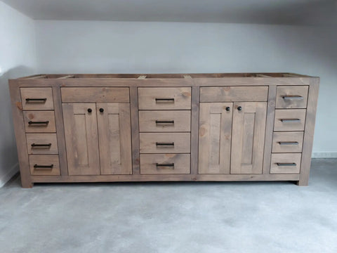 Customizable Double Sink Bathroom Vanity – Premium Wood Storage Cabinet | Made in USA | Model #1065 Limitless Woodworking  item